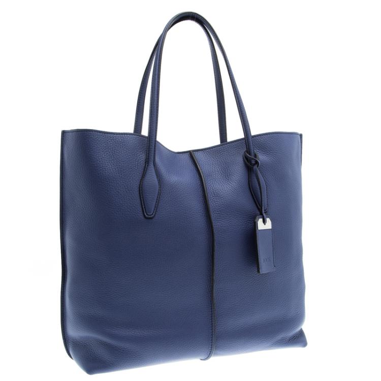 Pre Owned Tod's Blue Leather Medium Joy Shopper Tote