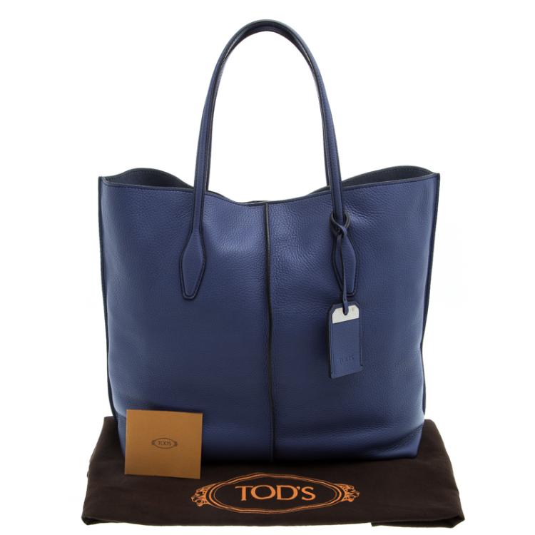 Pre Owned Tod's Blue Leather Medium Joy Shopper Tote