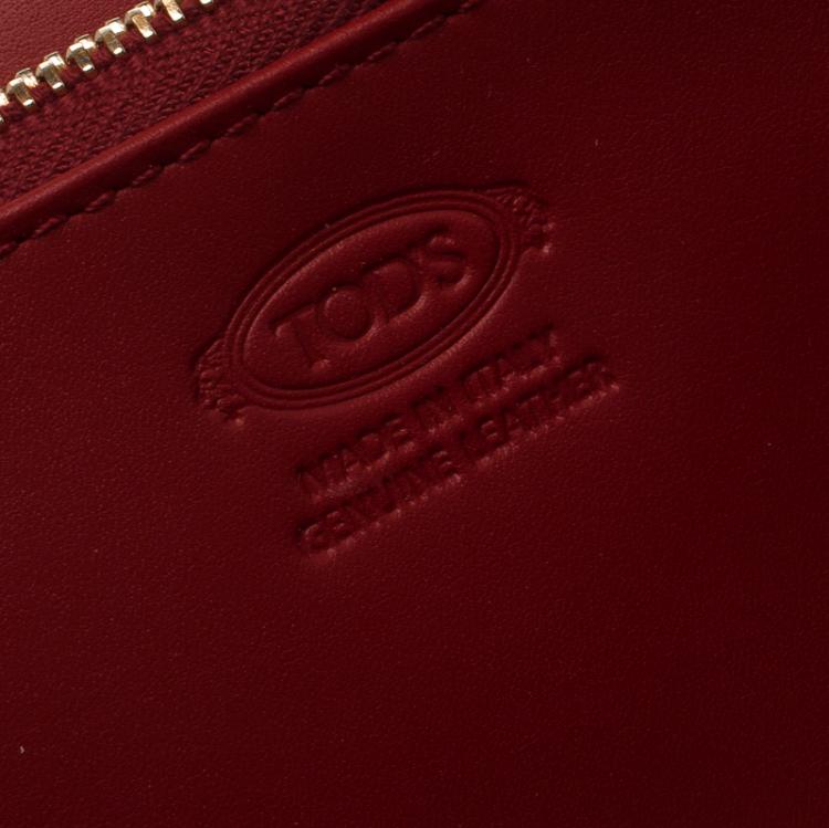 Pre Owned Tod's Orange Leather Radar Detail Long Wallet