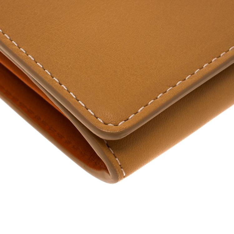 Pre Owned Tod's Beige Leather Radar Detail Long Wallet