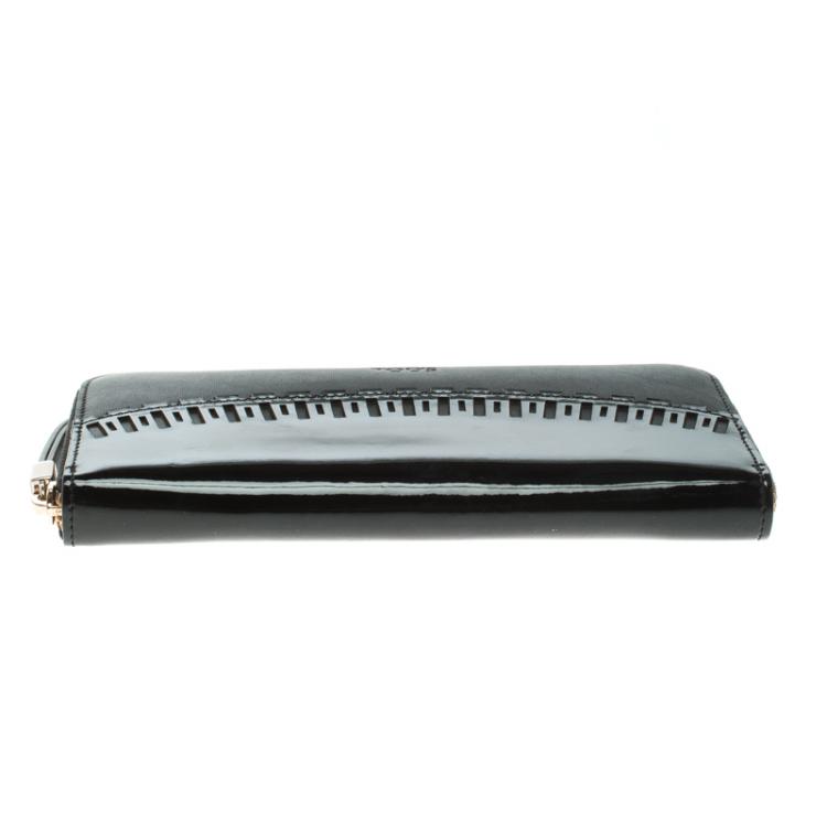 Pre Owned Tod's Black Leather Zip Around Wallet