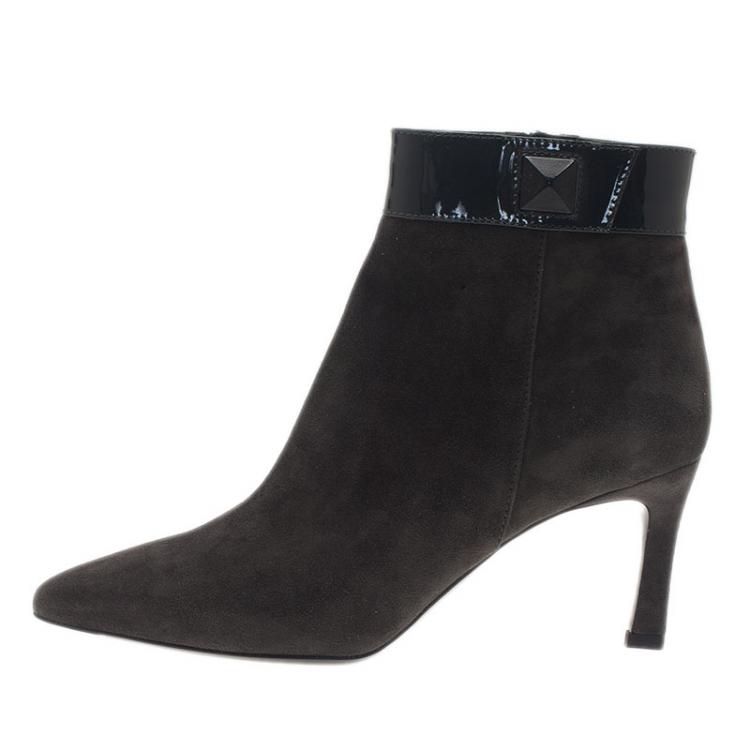 Pre Owned Tod's Grey Suede Ankle Booties Size 39
