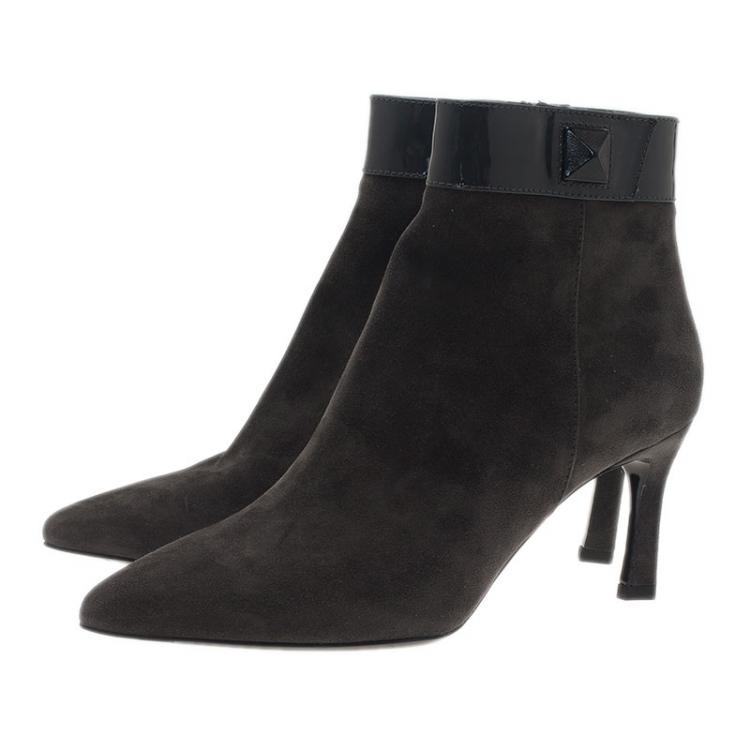 Pre Owned Tod's Grey Suede Ankle Booties Size 39