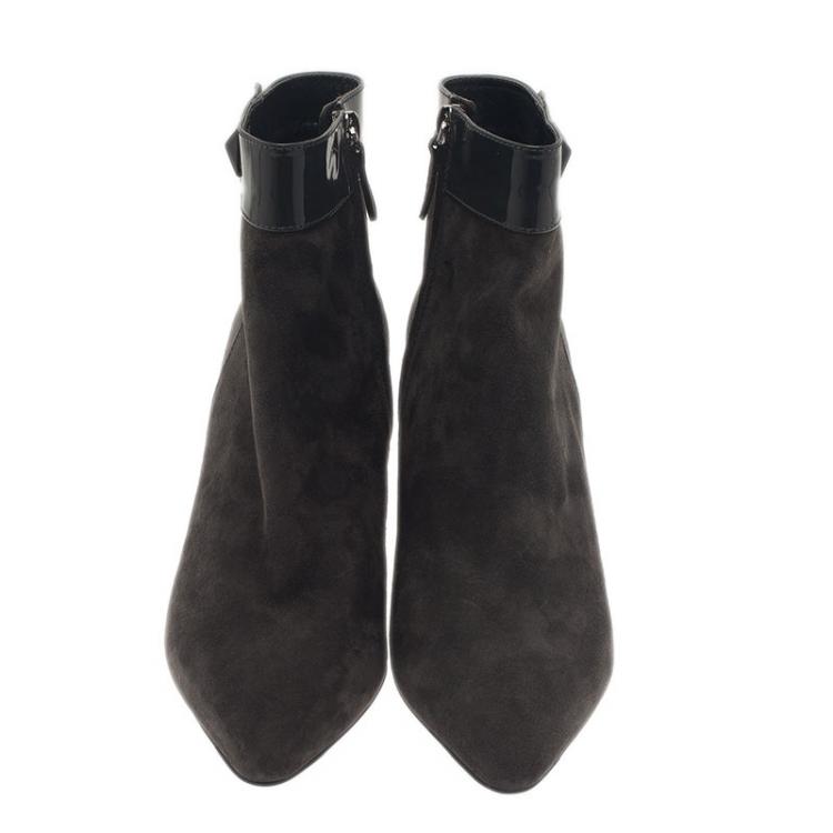 Pre Owned Tod's Grey Suede Ankle Booties Size 39