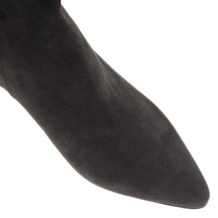 Pre Owned Tod's Grey Suede Ankle Booties Size 39