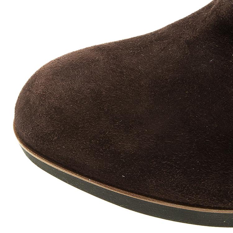 Pre Owned Tod's Dark Brown Suede Loafer Pumps Size 40 