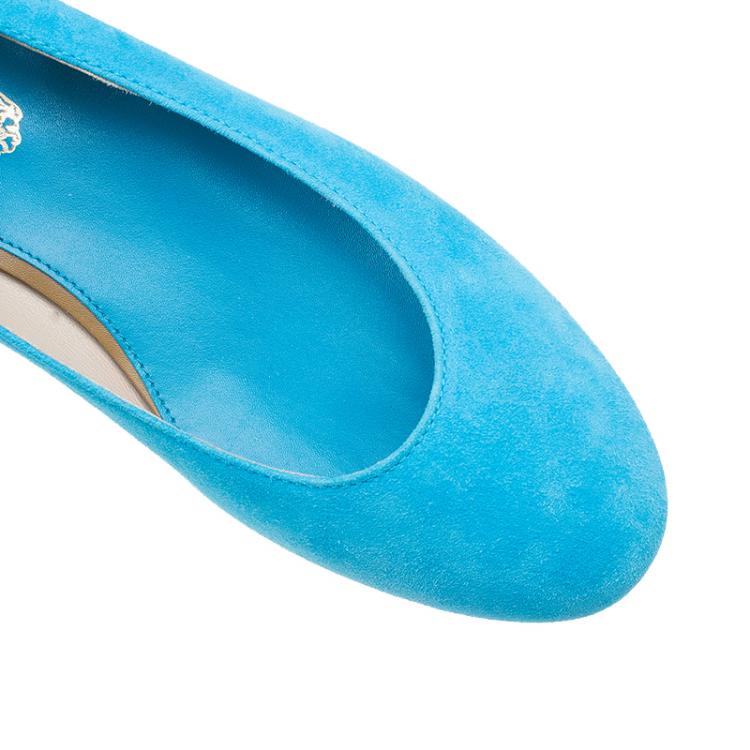 Pre Owned Tod's Blue Suede Ankle Strap Platform Wedge Pumps Size 37