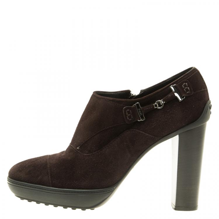 Pre Owned Tod's Brown Suede Ankle Boots Size 40 
