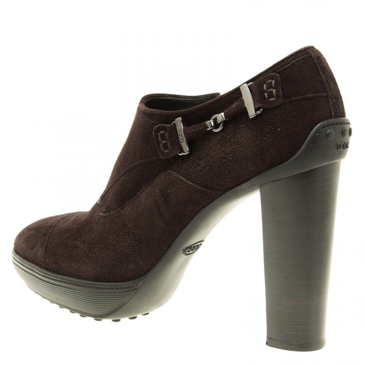 Pre Owned Tod's Brown Suede Ankle Boots Size 40 