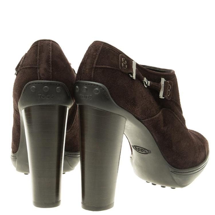 Pre Owned Tod's Brown Suede Ankle Boots Size 40 