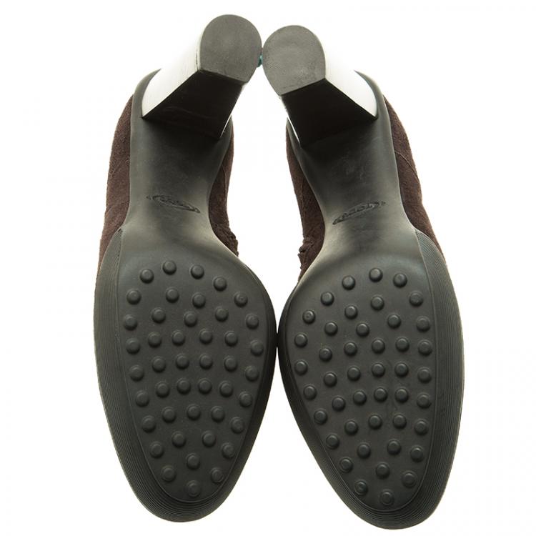 Pre Owned Tod's Brown Suede Ankle Boots Size 40 