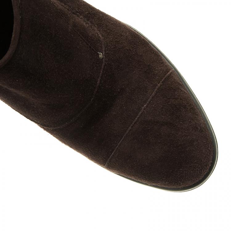 Pre Owned Tod's Brown Suede Ankle Boots Size 40 