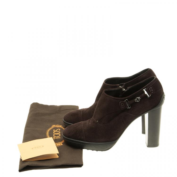 Pre Owned Tod's Brown Suede Ankle Boots Size 40 