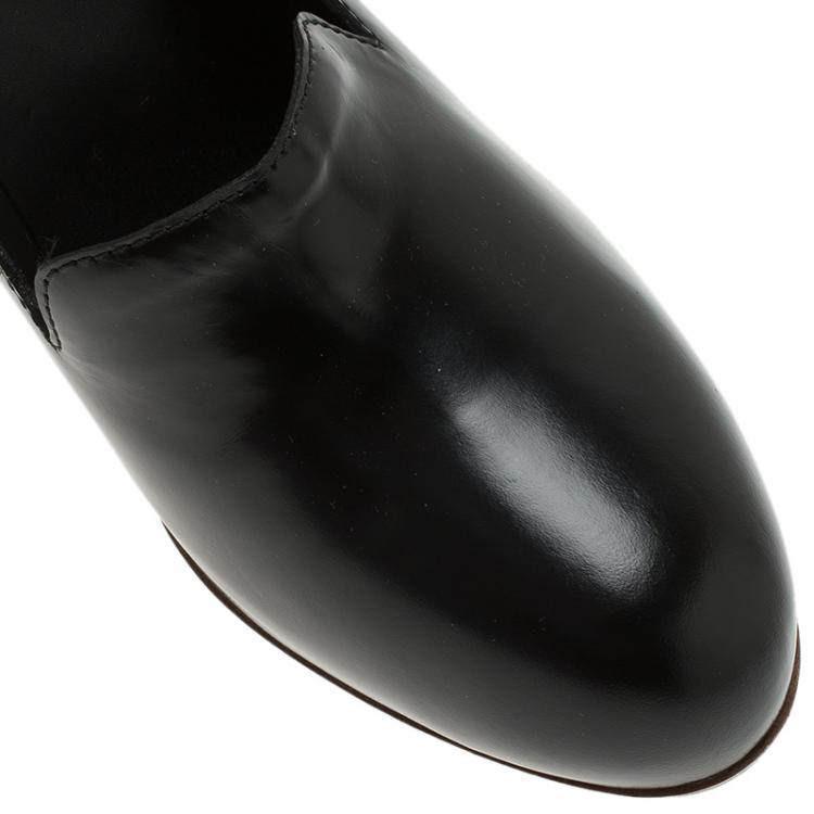 Pre Owned Tod's Black Leather Loafer Platform Pumps Size 40