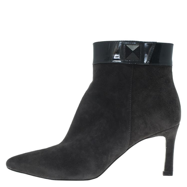 Pre Owned Tod's Grey Suede Ankle Boots Size 40