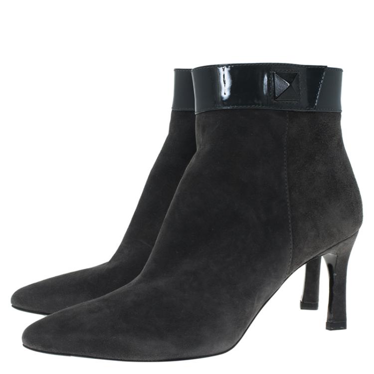Pre Owned Tod's Grey Suede Ankle Boots Size 40