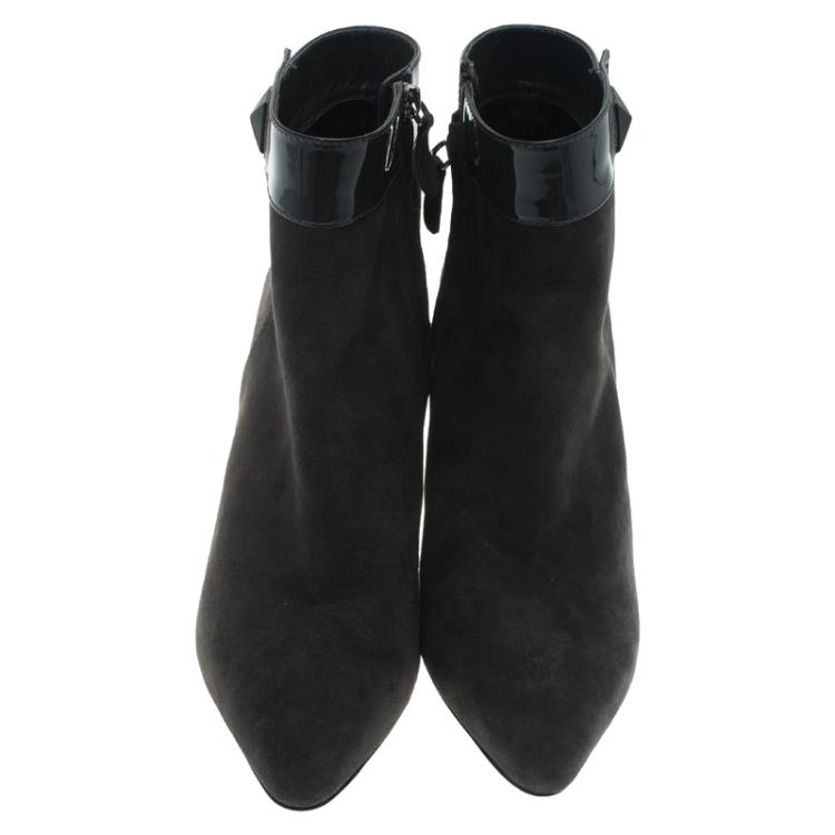 Pre Owned Tod's Grey Suede Ankle Boots Size 40