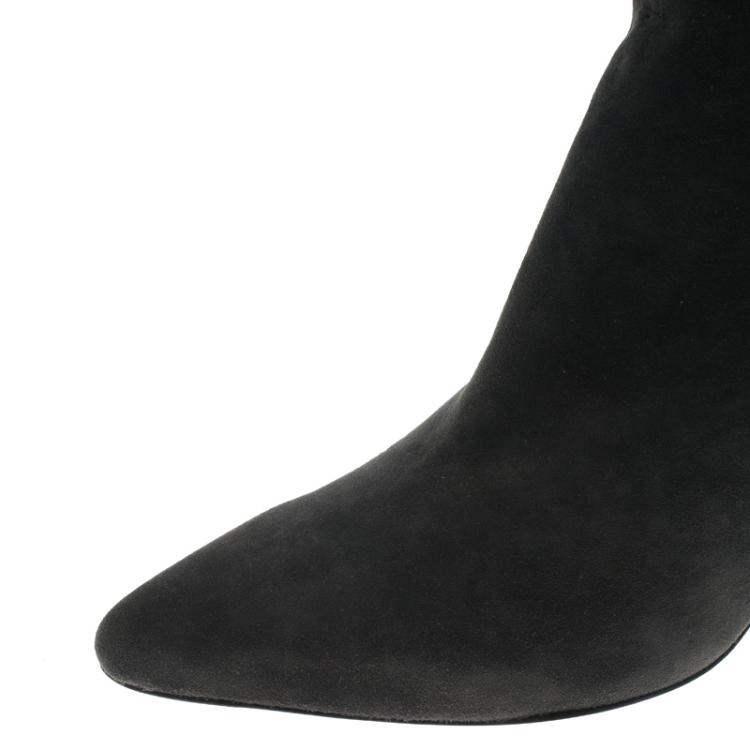 Pre Owned Tod's Grey Suede Ankle Boots Size 40