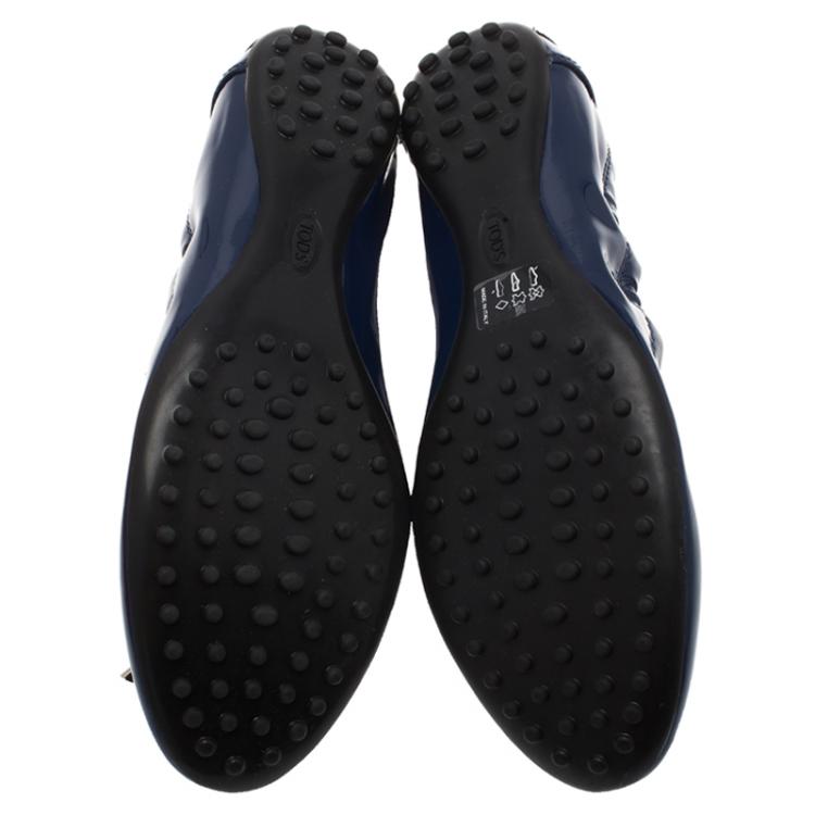 Pre Owned Tod's Blue Patent Dee Ballet Flats Size 39