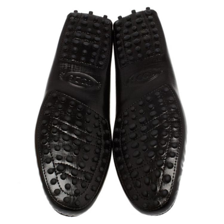 Pre Owned Tod's Black Leather Penny Loafers Size 38.5