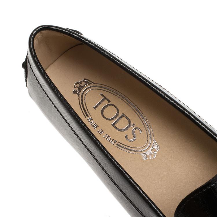 Pre Owned Tod's Black Leather Penny Loafers Size 38.5