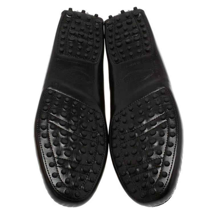 Pre Owned Tod's Black Patent Penny Loafers Size 40.5