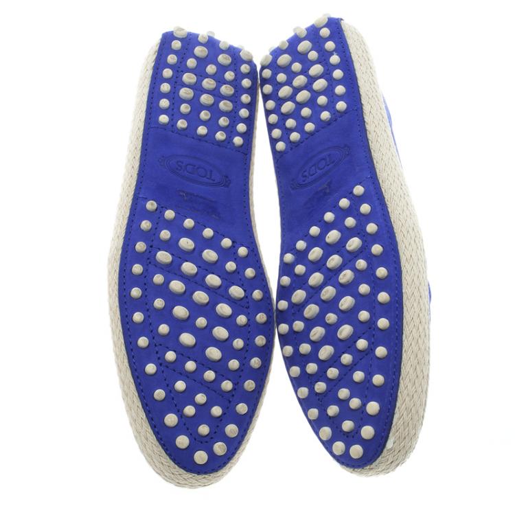 Pre Owned Tod's Cobalt Blue Suede Espadrille Skate Sneakers Size 38
