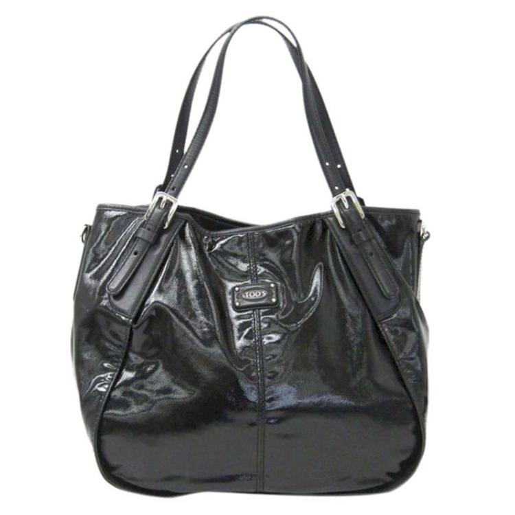 Pre Owned Tod's Black Coated Canvas G-Bag Sacca Piccola Tote