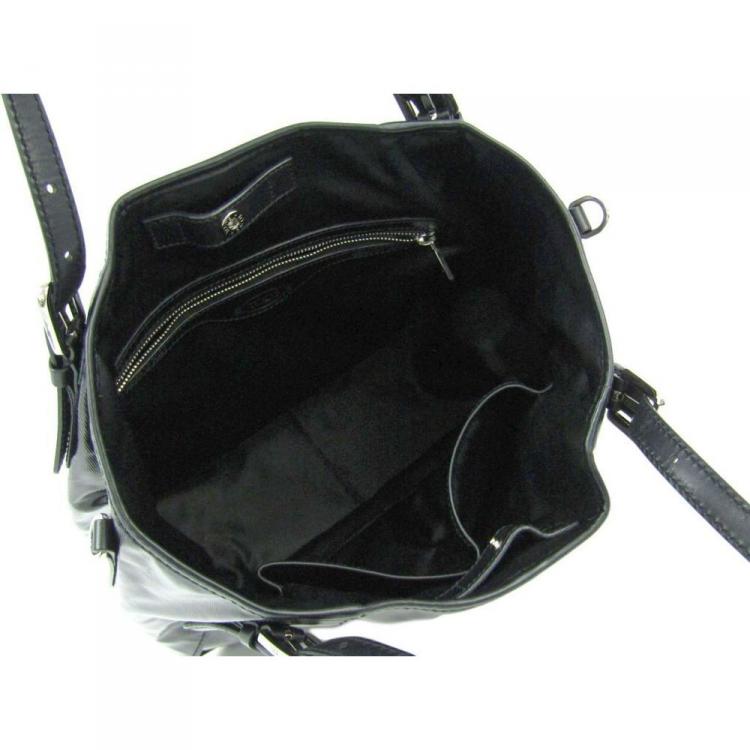 Pre Owned Tod's Black Coated Canvas G-Bag Sacca Piccola Tote