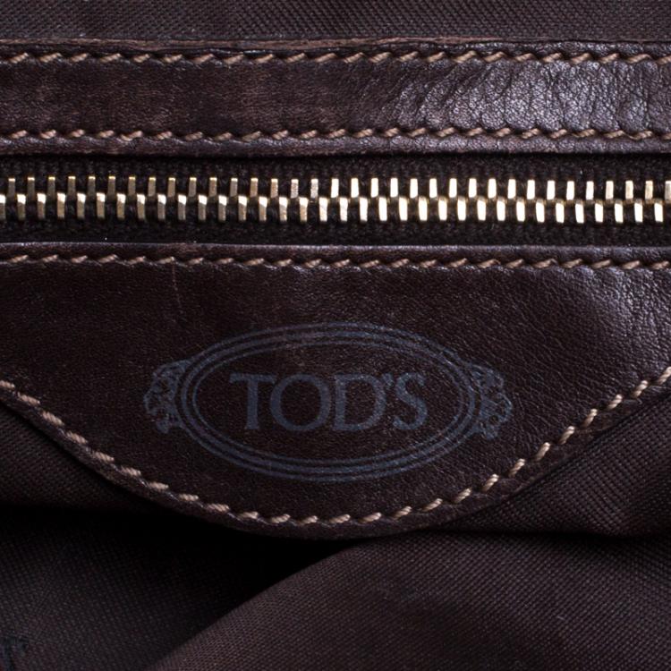 Pre Owned Tod's Dark Brown Leather D Cube Bowler Bag