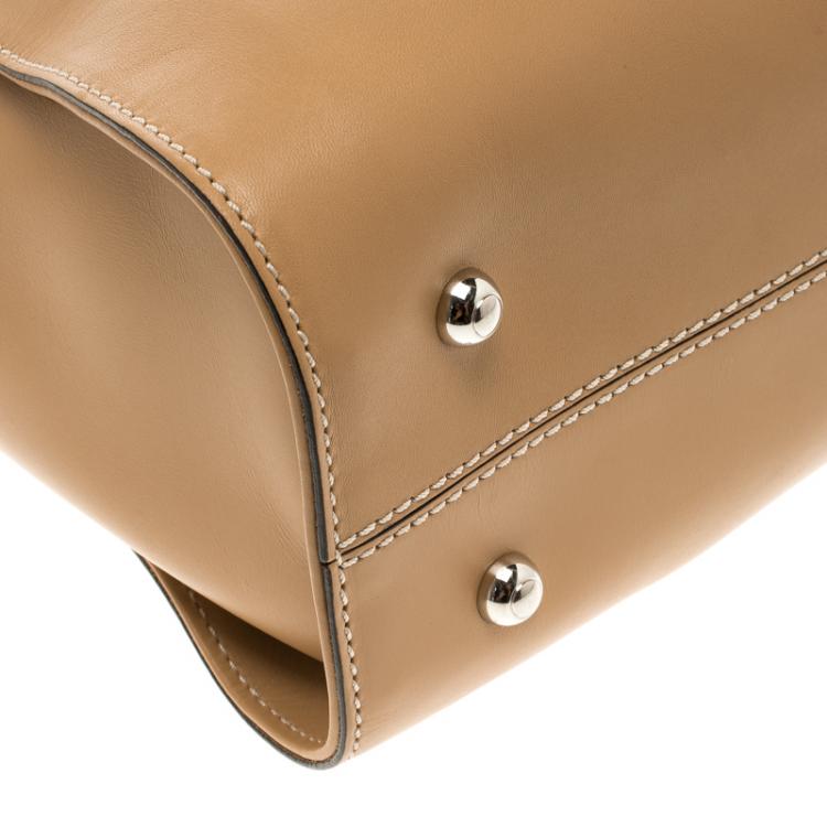 Pre Owned Tod's Beige Leather Sella Shopping Bag