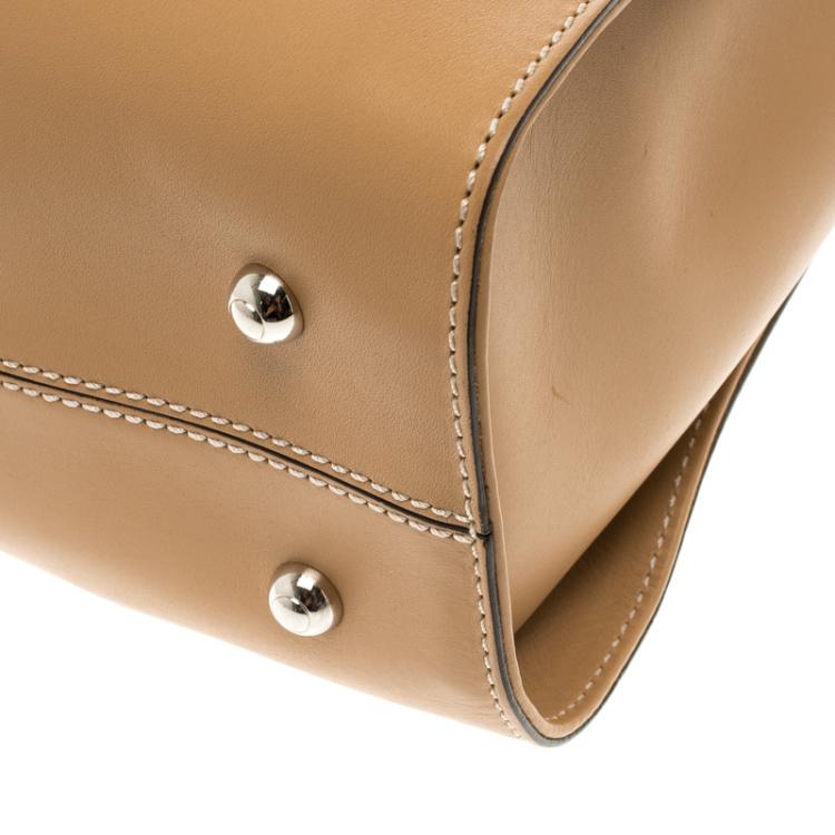 Pre Owned Tod's Beige Leather Sella Shopping Bag