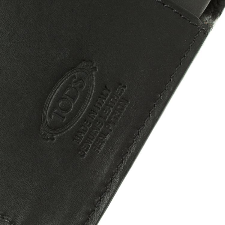 Pre Owned Tod's Grey Python Tri Fold Wallet