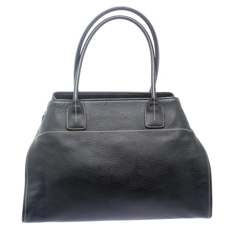 Pre Owned Tod's Black Leather Girelli Tote