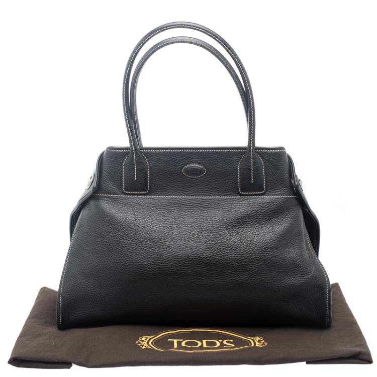 Pre Owned Tod's Black Leather Girelli Tote