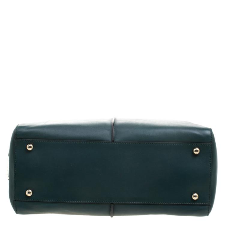 Pre Owned Tod's Dark Green Leather D-Styling Shopper Tote