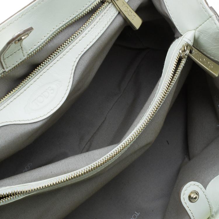 Pre Owned Tod’s White Pony Hair Passante Patta Media Shoulder Bag