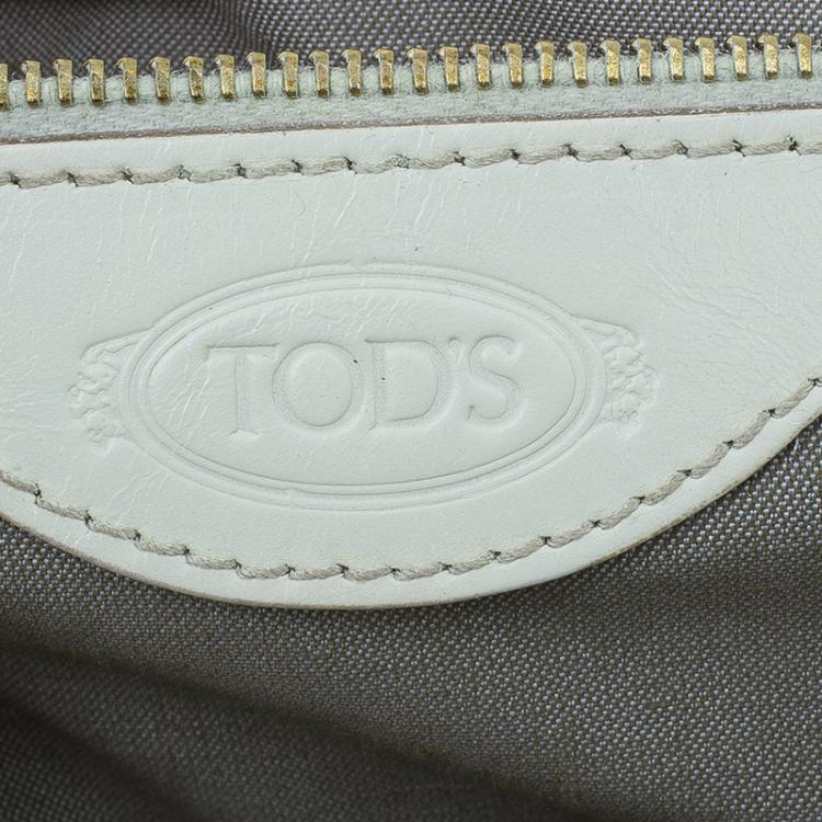 Pre Owned Tod’s White Pony Hair Passante Patta Media Shoulder Bag
