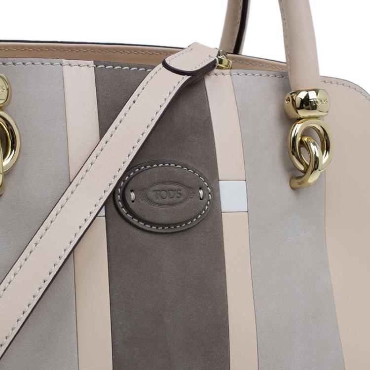Pre Owned Tod's Beige Leather Small Alo Sella Bauletto Satchel