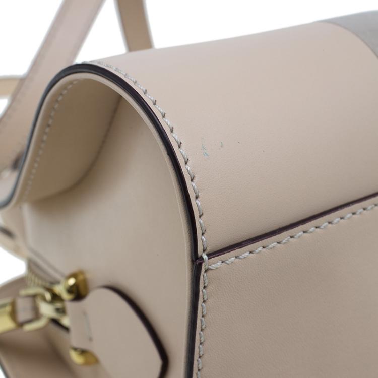 Pre Owned Tod's Beige Leather Small Alo Sella Bauletto Satchel