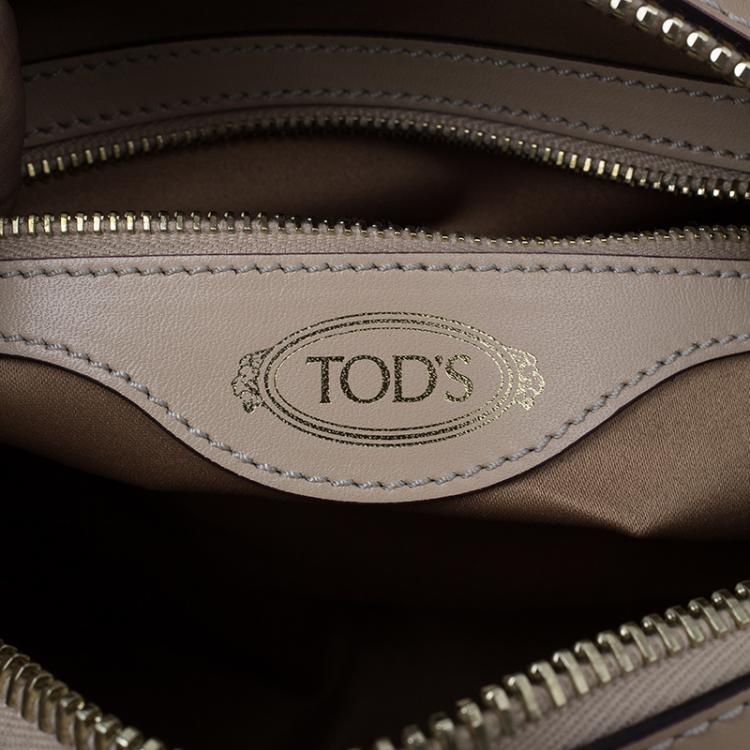 Pre Owned Tod's Beige Leather Small Alo Sella Bauletto Satchel