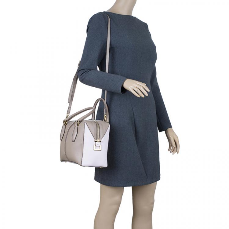 Pre Owned Tod's Beige/Pink Leather Small D-Cube Bowler Bag