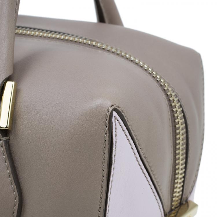 Pre Owned Tod's Beige/Pink Leather Small D-Cube Bowler Bag