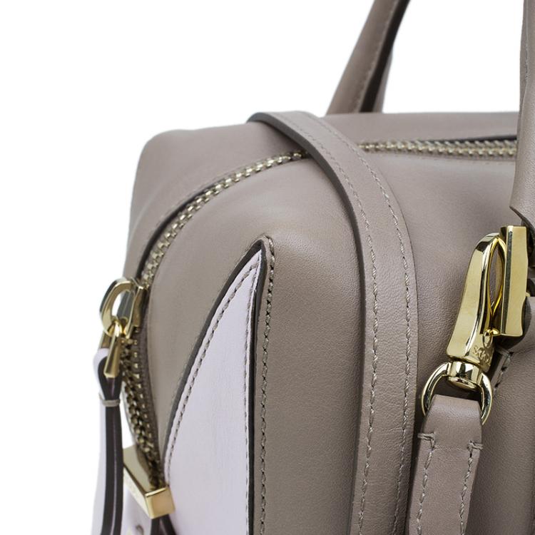 Pre Owned Tod's Beige/Pink Leather Small D-Cube Bowler Bag