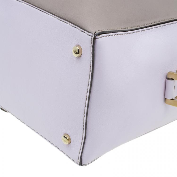 Pre Owned Tod's Beige/Pink Leather Small D-Cube Bowler Bag
