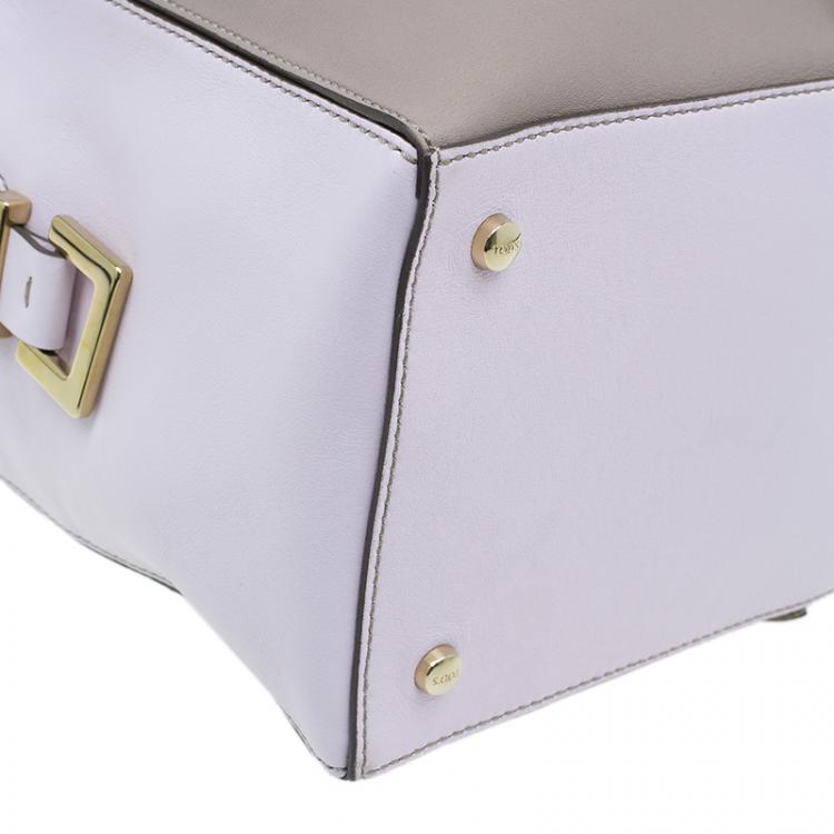 Pre Owned Tod's Beige/Pink Leather Small D-Cube Bowler Bag