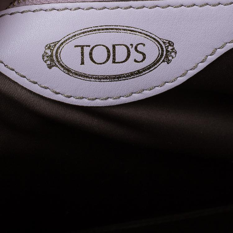 Pre Owned Tod's Beige/Pink Leather Small D-Cube Bowler Bag