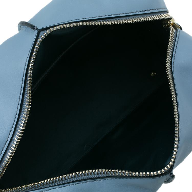 Pre Owned Tod's Carolina Blue/Green Leather Small D-Cube Bowler Bag