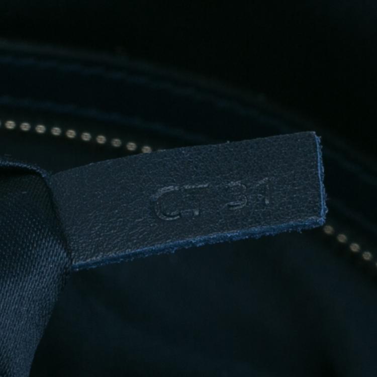 Pre Owned Tod's Dark Blue Leather Small CC Zip Tote Bag