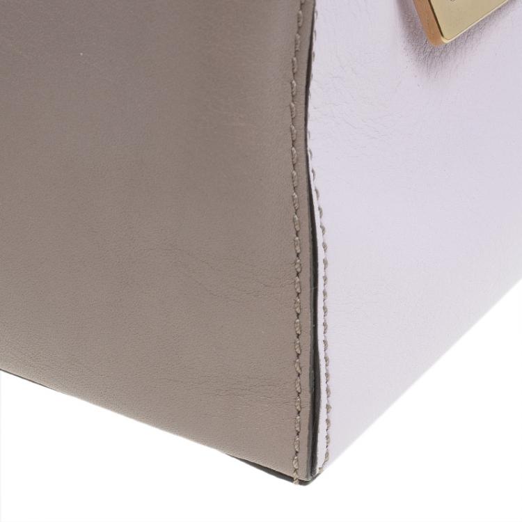 Pre Owned Tod's Beige/Pink Leather Small D-Cube Tote